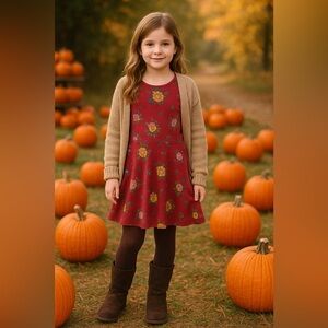 Matilda Jane “Choose Your Own Path” Maple Leaf Skater Dress – Sz 16